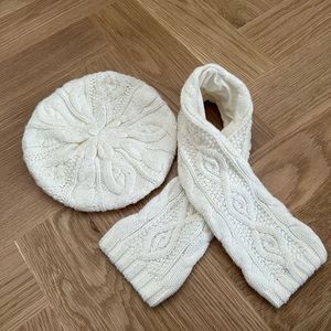 Janie and Jack Baby Cream Beret and Scarf